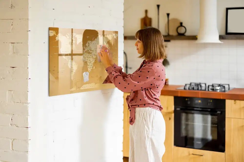 Magnetická tabule na kreslení moderní mapa světa