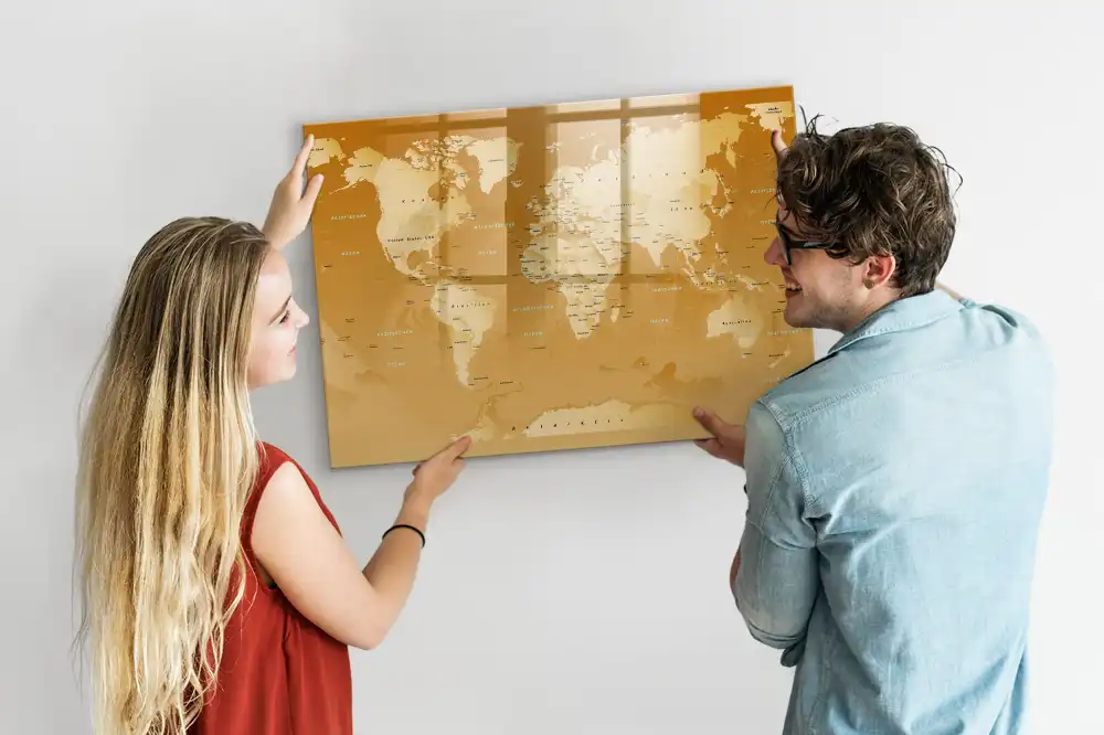 Magnetická tabule na kreslení moderní mapa světa