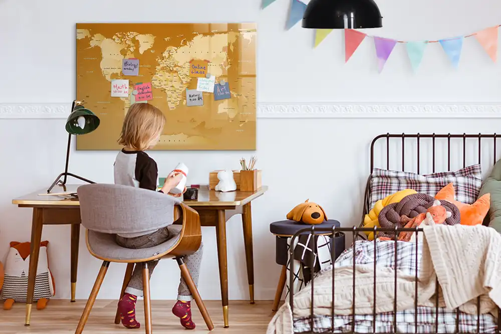 Magnetická tabule na kreslení moderní mapa světa