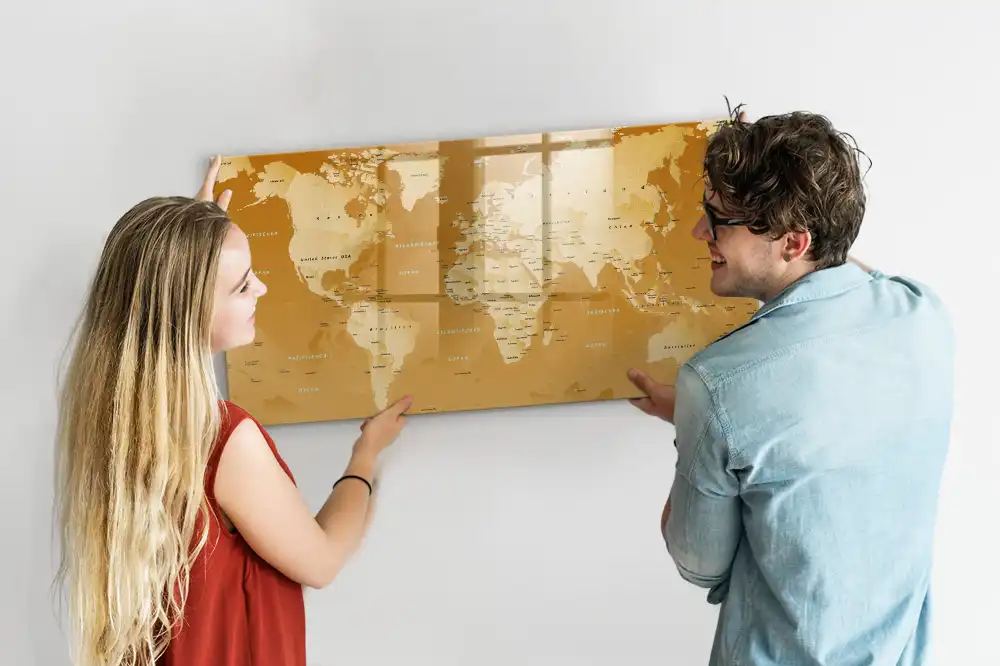 Magnetická tabule na kreslení moderní mapa světa