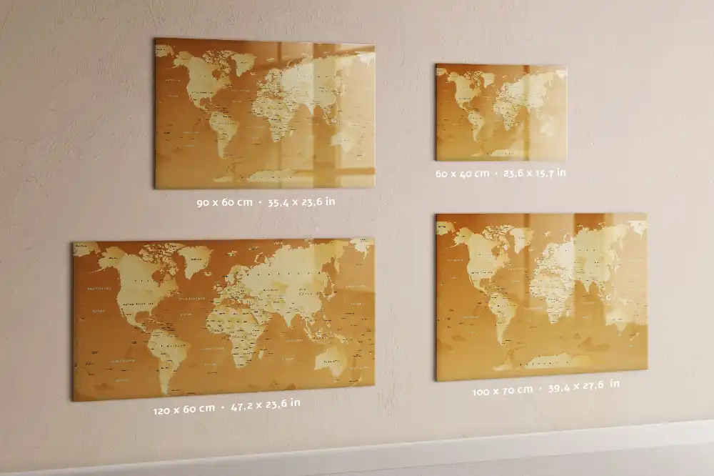 Magnetická tabule na kreslení moderní mapa světa