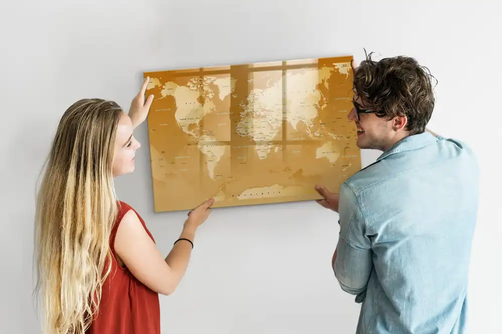 Magnetická tabule na kreslení moderní mapa světa