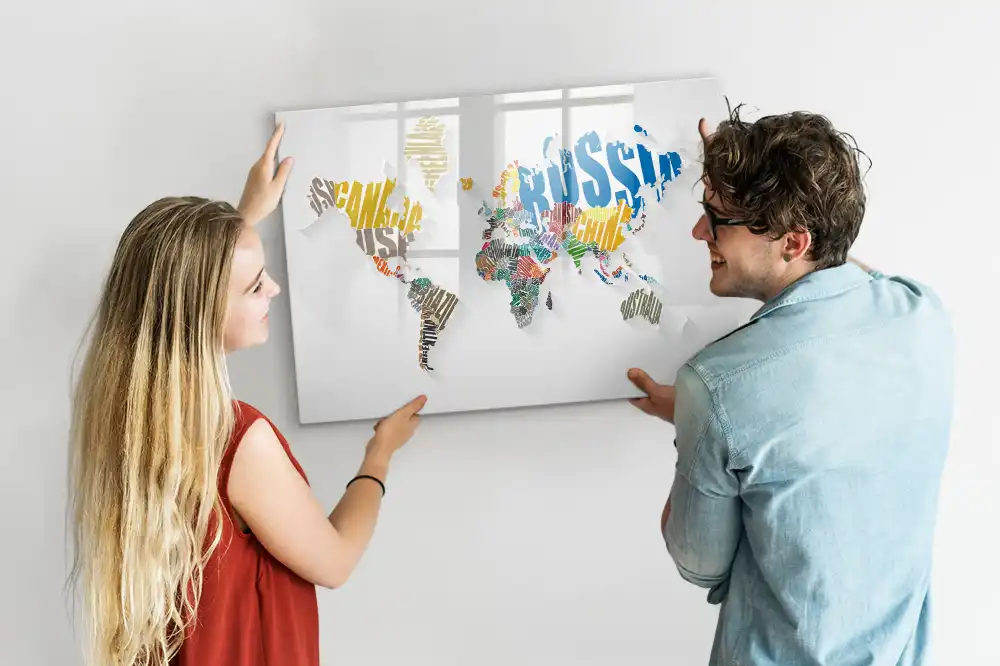 Dětská magnetická kreslící tabule s mapou světa