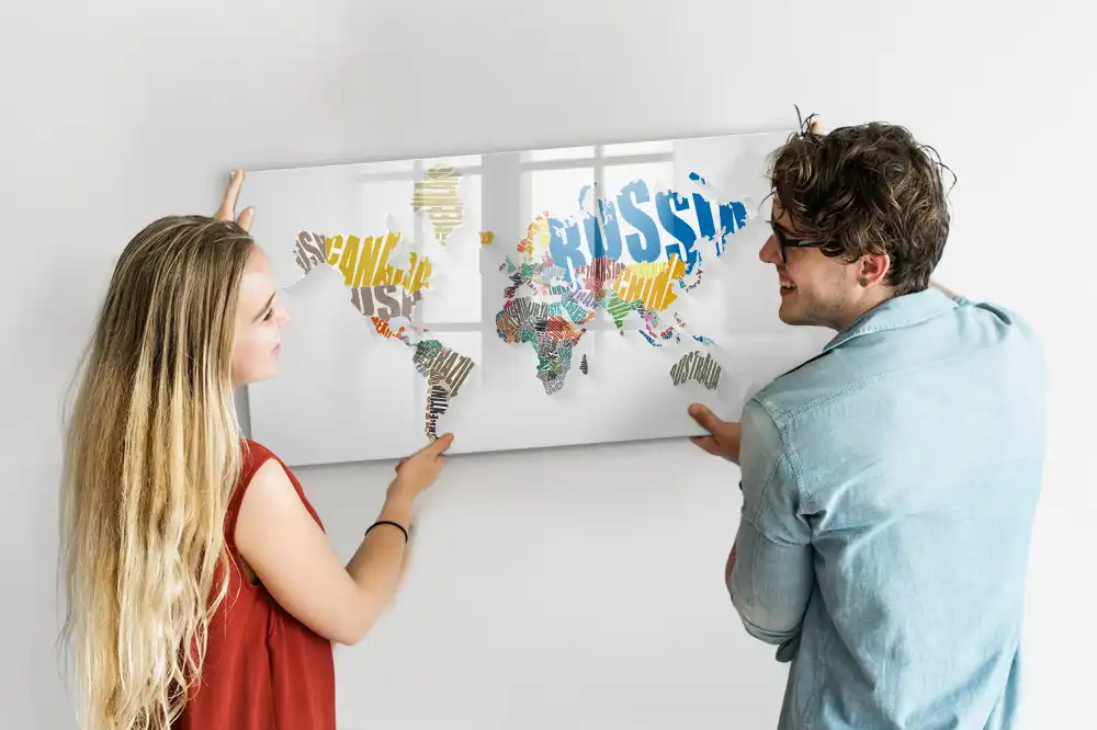 Dětská magnetická kreslící tabule s mapou světa