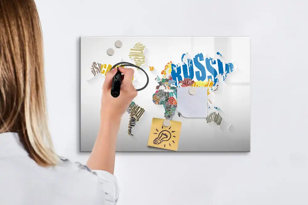 Dětská magnetická kreslící tabule s mapou světa