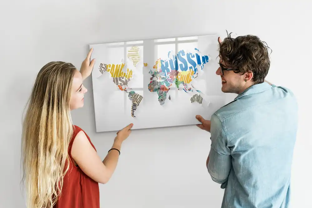 Dětská magnetická kreslící tabule s mapou světa