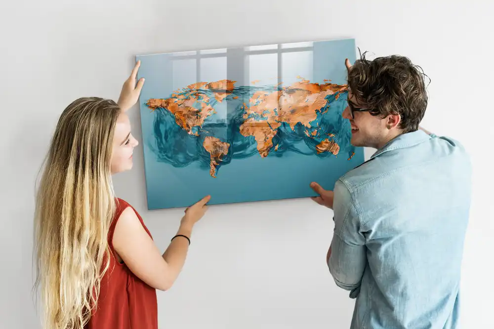 Magnetická kreslicí tabule s mapou kontinentů