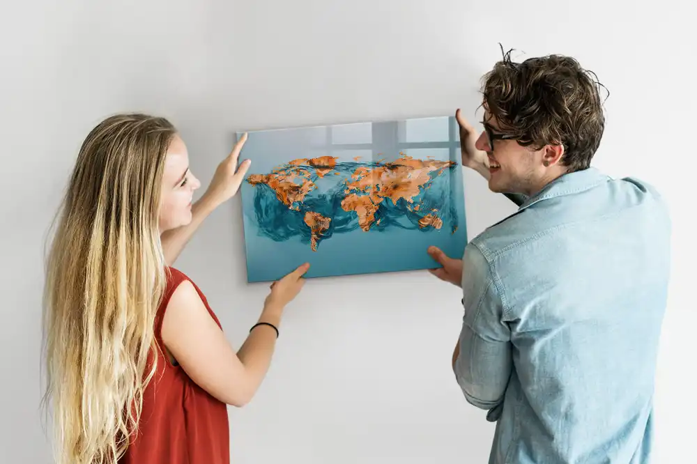 Magnetická kreslicí tabule s mapou kontinentů