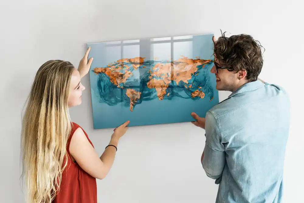 Magnetická kreslicí tabule s mapou kontinentů