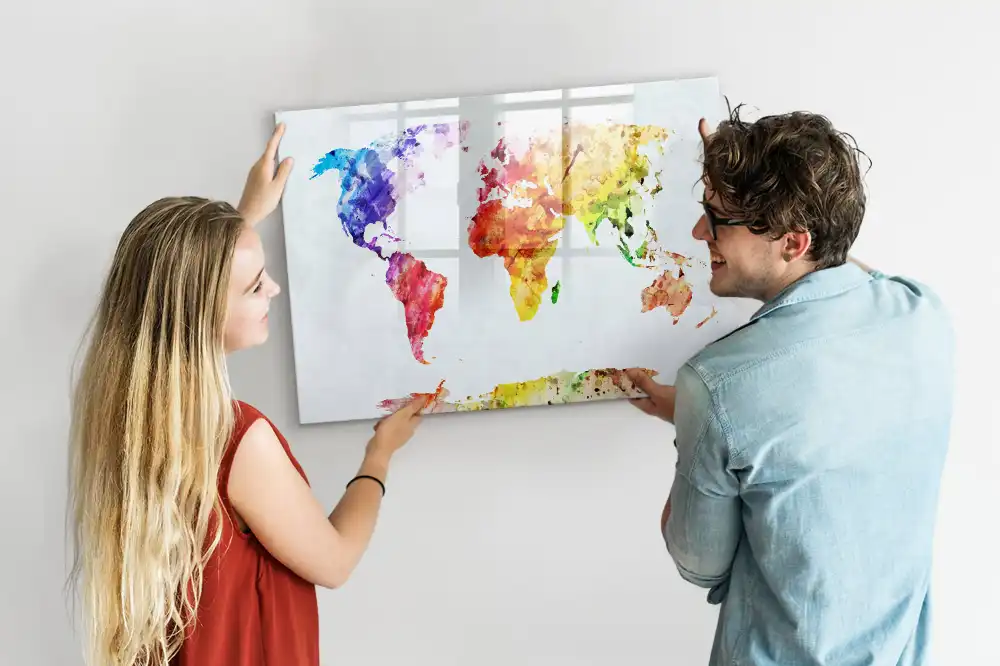 Magnetická kreslící tabule s mapou světa