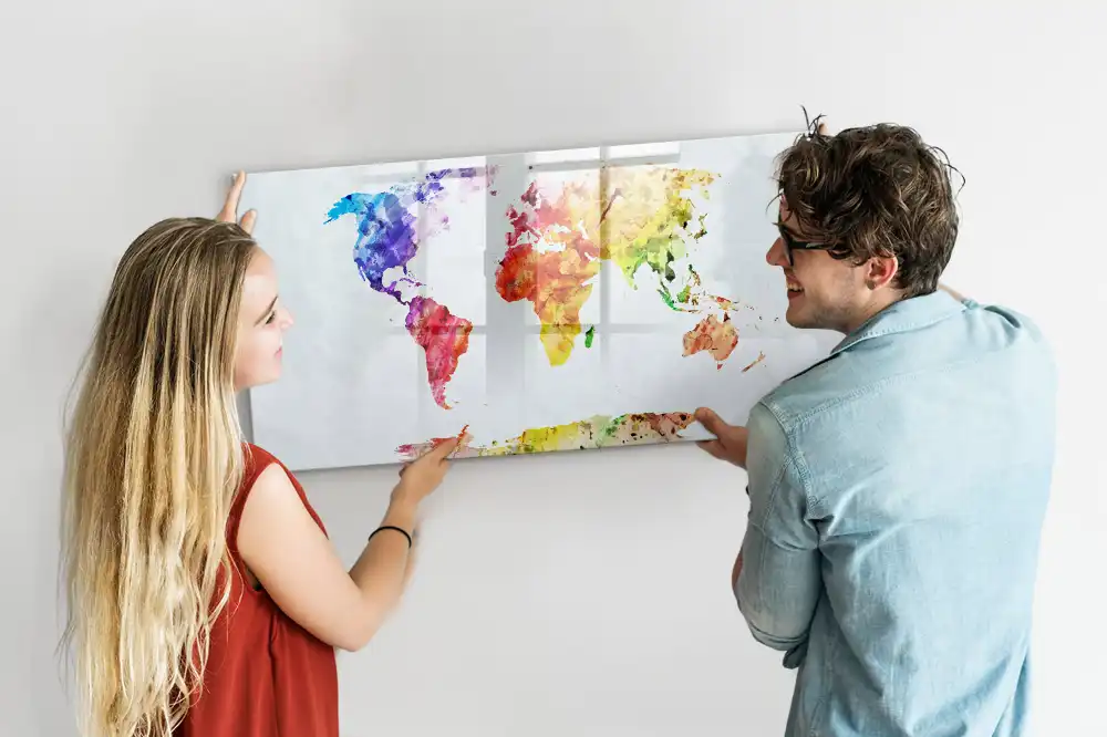 Magnetická kreslící tabule s mapou světa