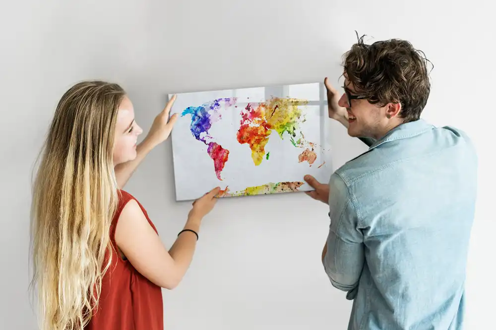 Magnetická kreslící tabule s mapou světa