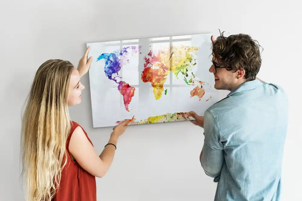 Magnetická kreslící tabule s mapou světa