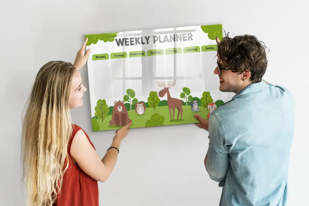 Magnetická kreslící tabule pro děti na plánování lekcí a školních aktivit