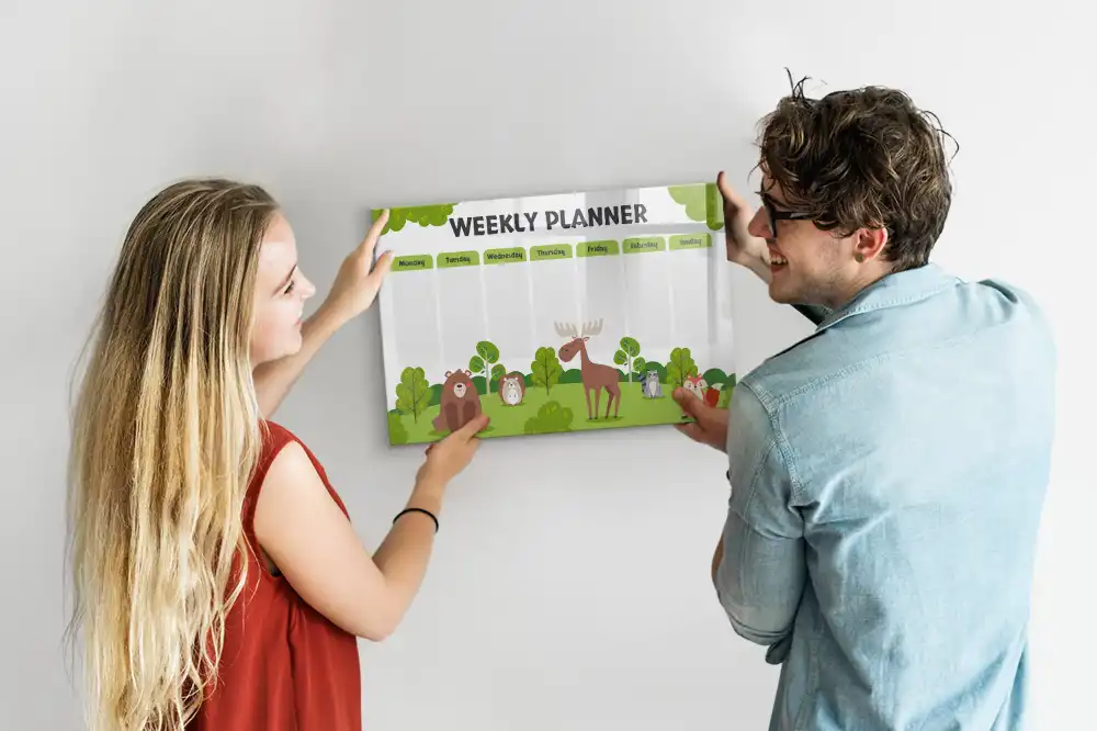 Magnetická kreslící tabule pro děti na plánování lekcí a školních aktivit