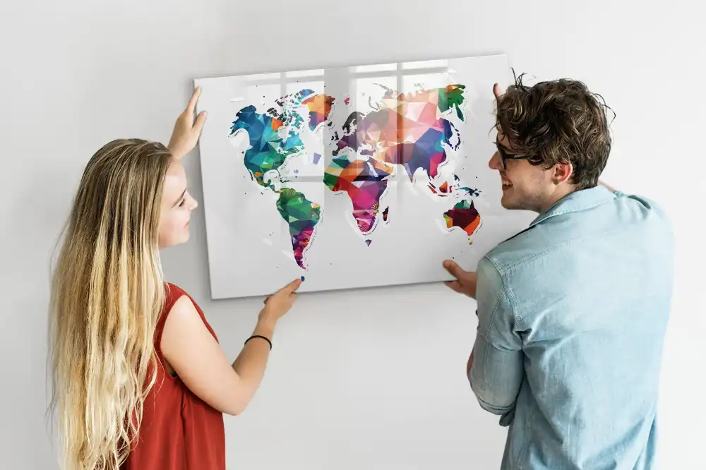 Magnetická kreslící tabule pro děti s trojúhelníkovou mřížkou