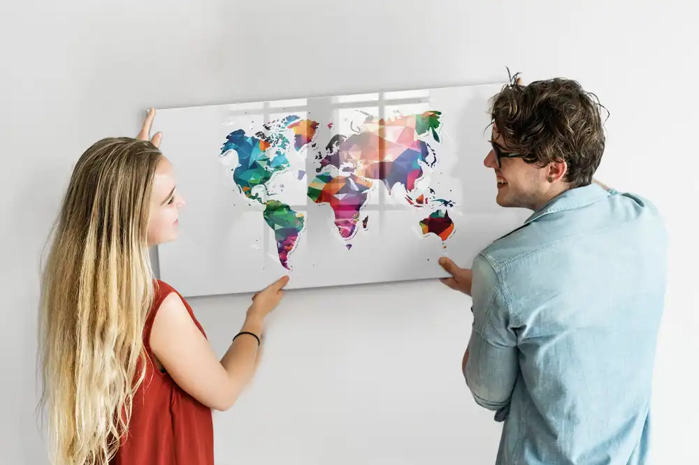 Magnetická kreslící tabule pro děti s trojúhelníkovou mřížkou