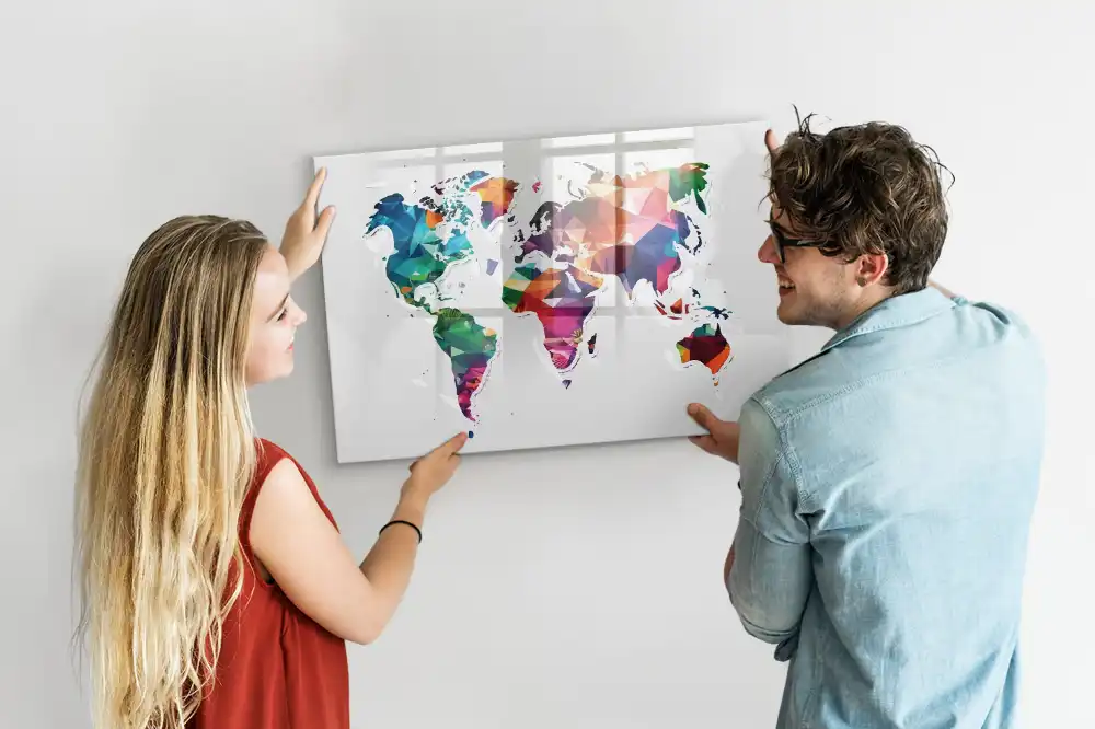 Magnetická kreslící tabule pro děti s trojúhelníkovou mřížkou