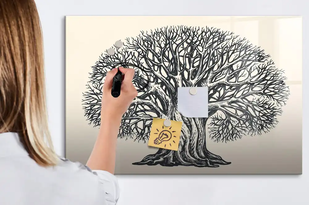 Velká magnetická kreslící tabule pro děti s motivem stromu v parku