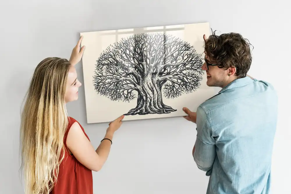 Velká magnetická kreslící tabule pro děti s motivem stromu v parku