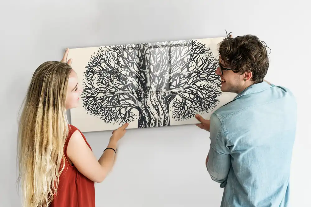 Velká magnetická kreslící tabule pro děti s motivem stromu v parku