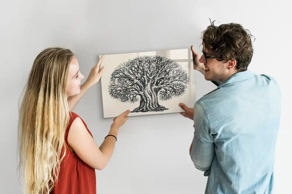 Velká magnetická kreslící tabule pro děti s motivem stromu v parku