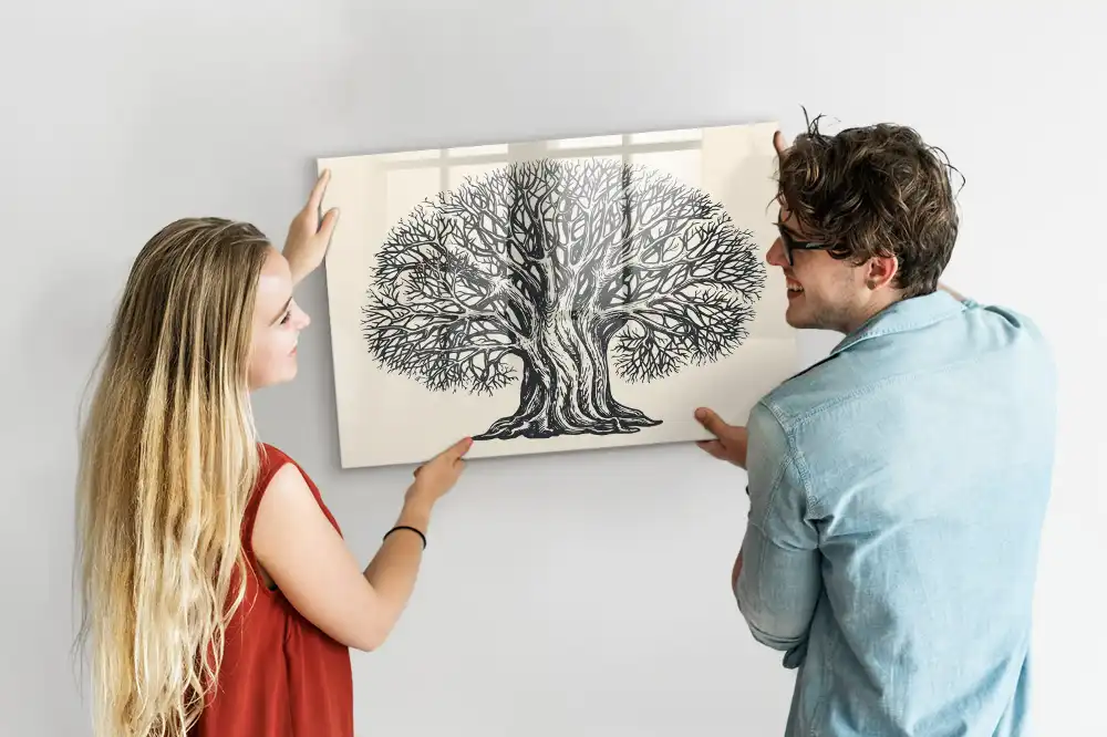 Velká magnetická kreslící tabule pro děti s motivem stromu v parku