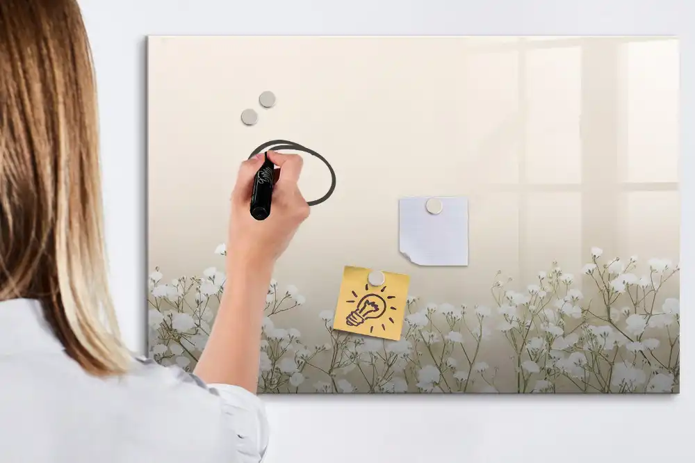 Dětská magnetická kreslící tabulka s motivem rozkvetlých květů