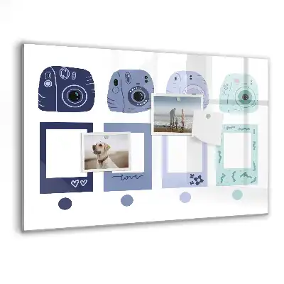 Magnetická kreslicí tabulka s rámečky ve stylu polaroidu