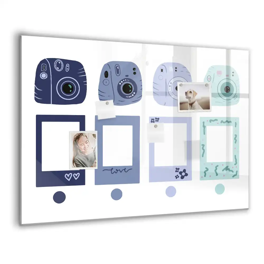 Magnetická kreslicí tabulka s rámečky ve stylu polaroidu