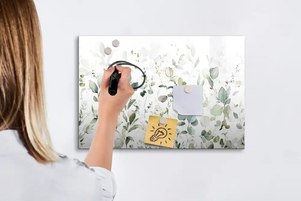 Magnetická tabule na kreslení s motivem vegetace a zelených listů