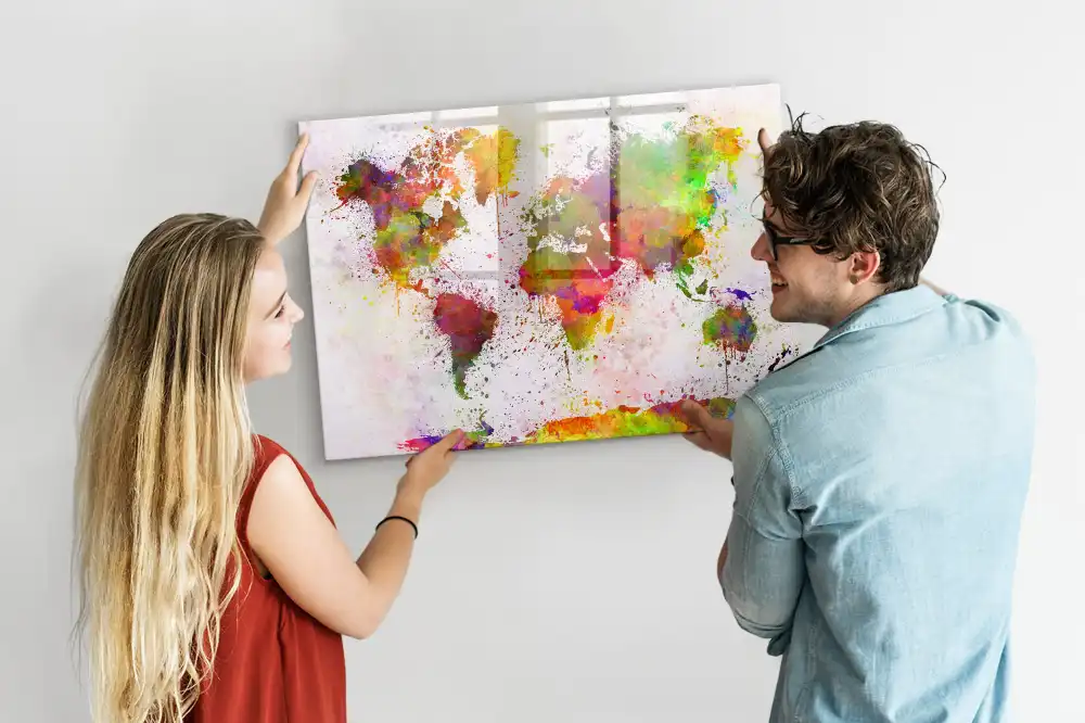 Magnetická akvarelová tabule s mapou kontinentů