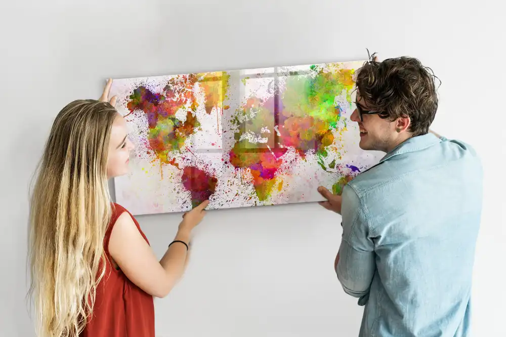 Magnetická akvarelová tabule s mapou kontinentů