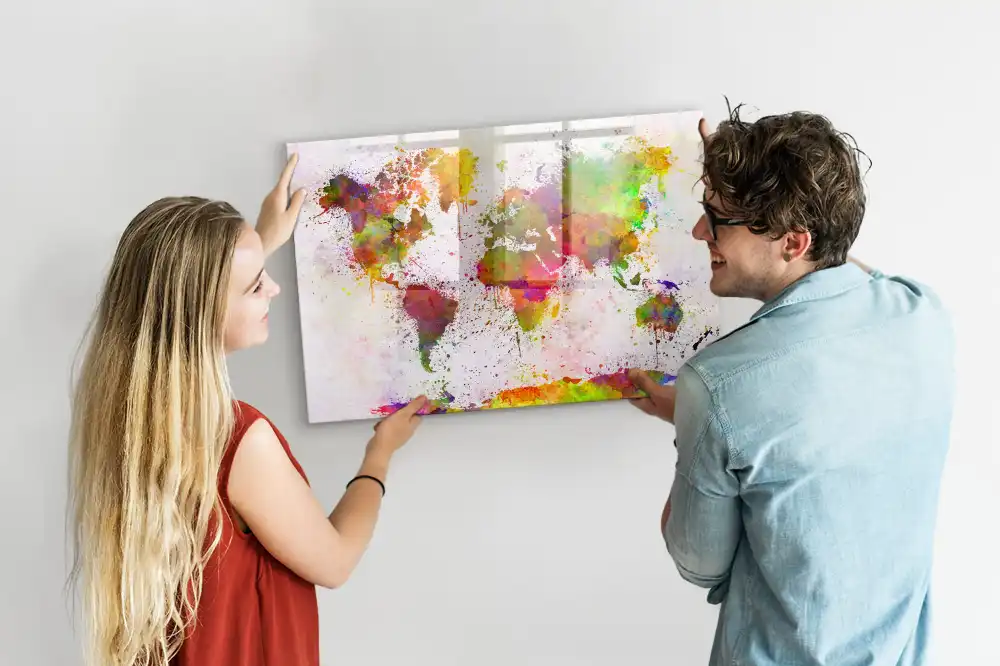 Magnetická akvarelová tabule s mapou kontinentů