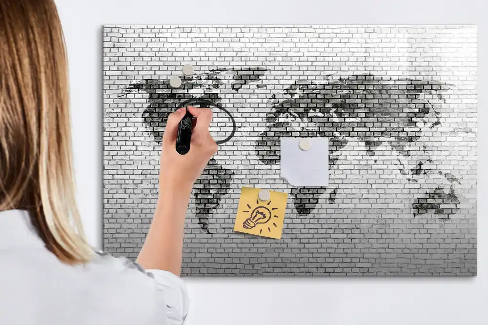 Magnetická kreslící tabule pro děti se vzorem cihlové zdi