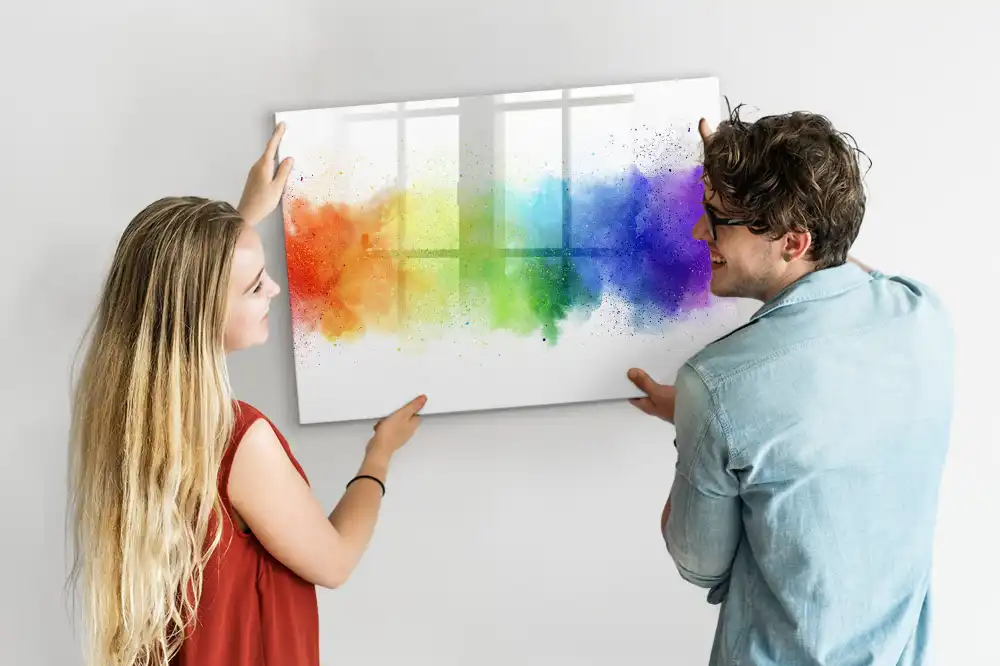 Magnetická kreslící tabule pro děti s motivem duhy v abstraktním stylu