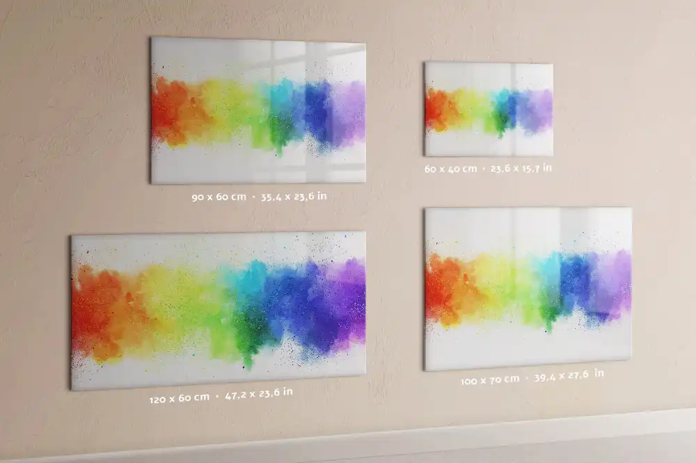 Magnetická kreslící tabule pro děti s motivem duhy v abstraktním stylu