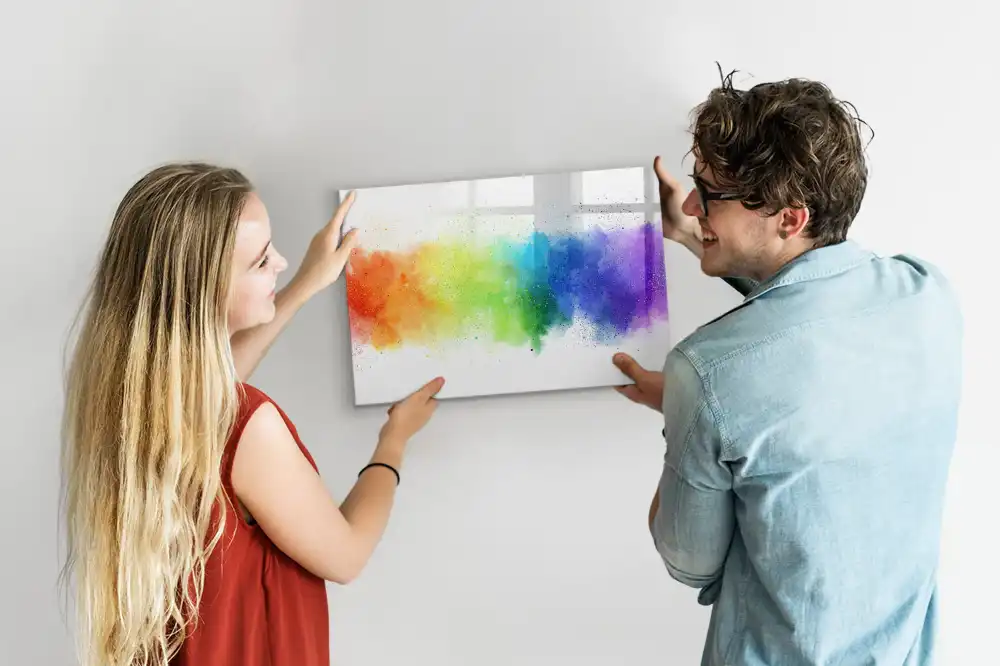 Magnetická kreslící tabule pro děti s motivem duhy v abstraktním stylu