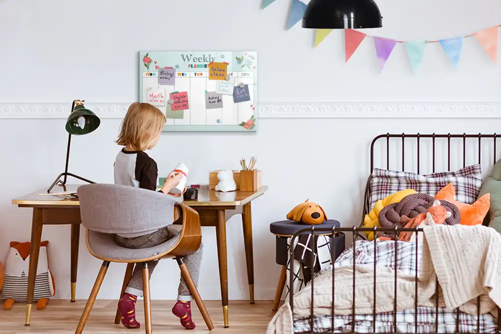 Magnetická tabule na kreslení se sedmidenním rozvrhem