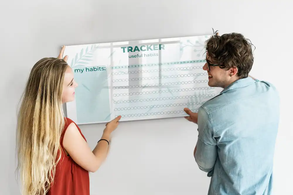 Magnetická kreslící tabule pro děti s přehledem dobrých návyků