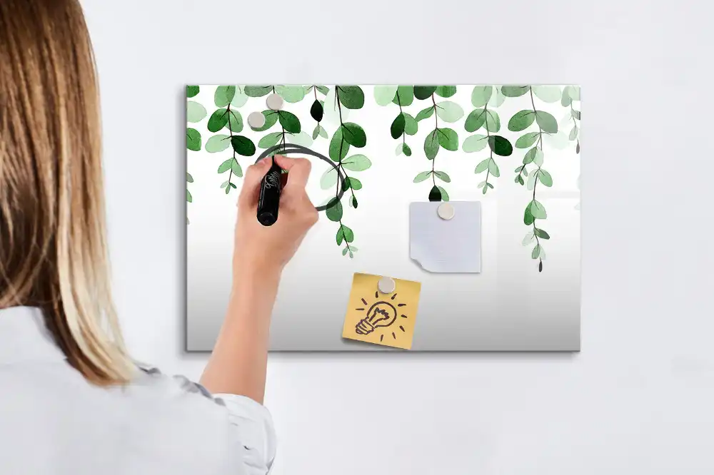 Magnetická kreslící tabule pro děti se vzorem zelených listů