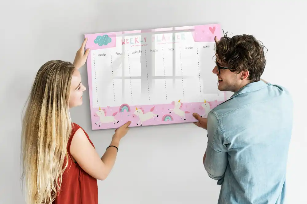 Magnetická dětská kreslicí tabule se 7denním kalendářem