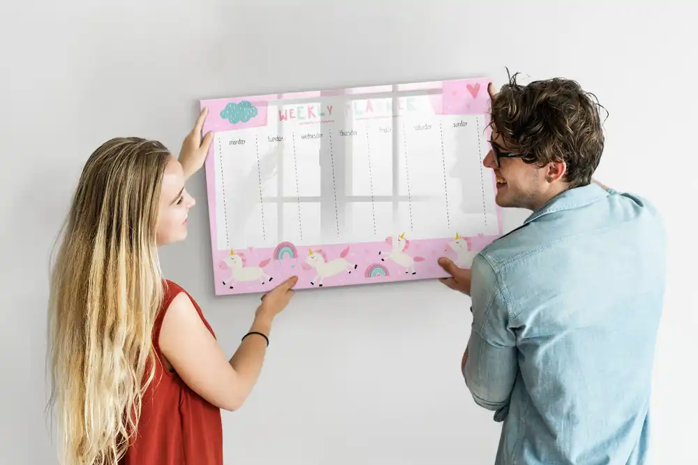 Magnetická dětská kreslicí tabule se 7denním kalendářem