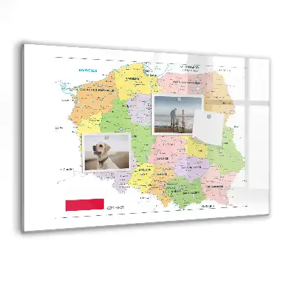 Magnetická kreslicí tabulka s obrysy hranic Polska