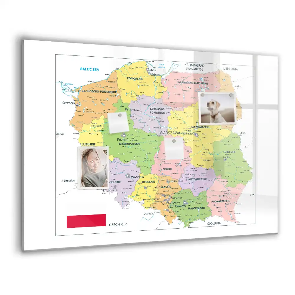 Magnetická kreslicí tabulka s obrysy hranic Polska