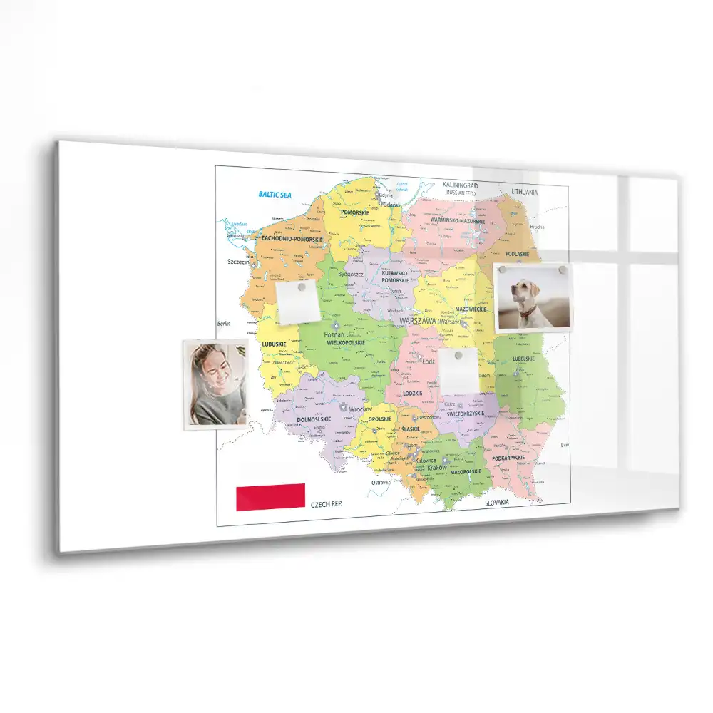 Magnetická kreslicí tabulka s obrysy hranic Polska