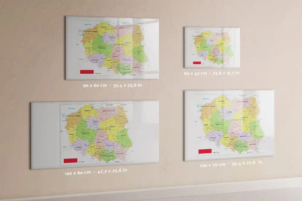Magnetická kreslicí tabulka s obrysy hranic Polska