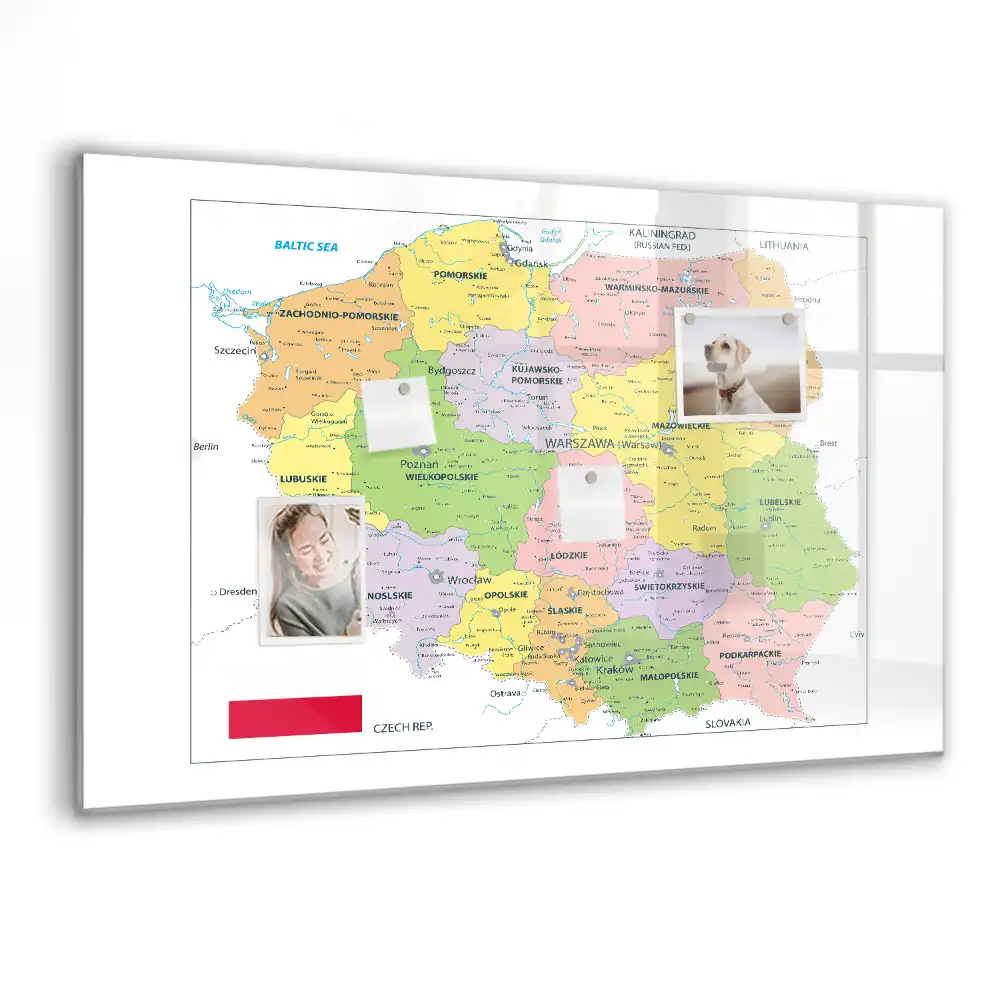 Magnetická kreslicí tabulka s obrysy hranic Polska