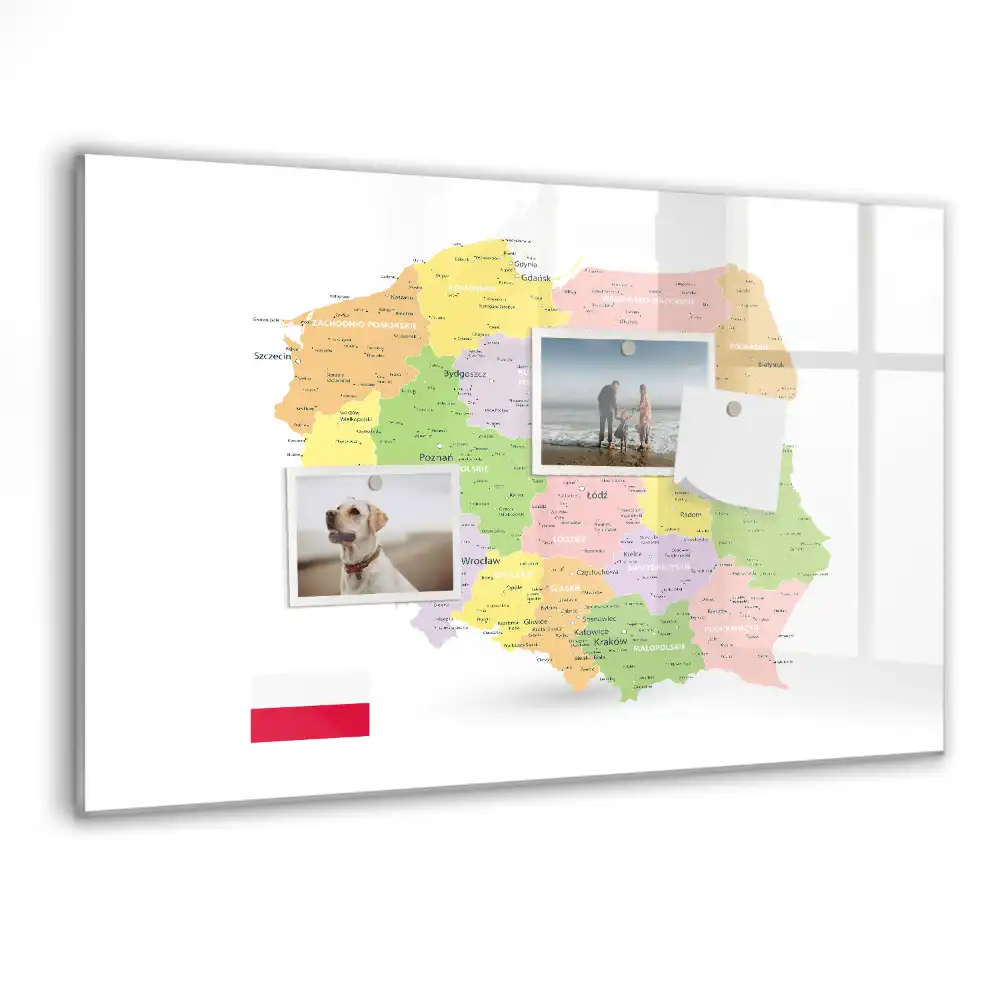 Magnetická kreslící tabule pro děti s geografickou mapou Polska