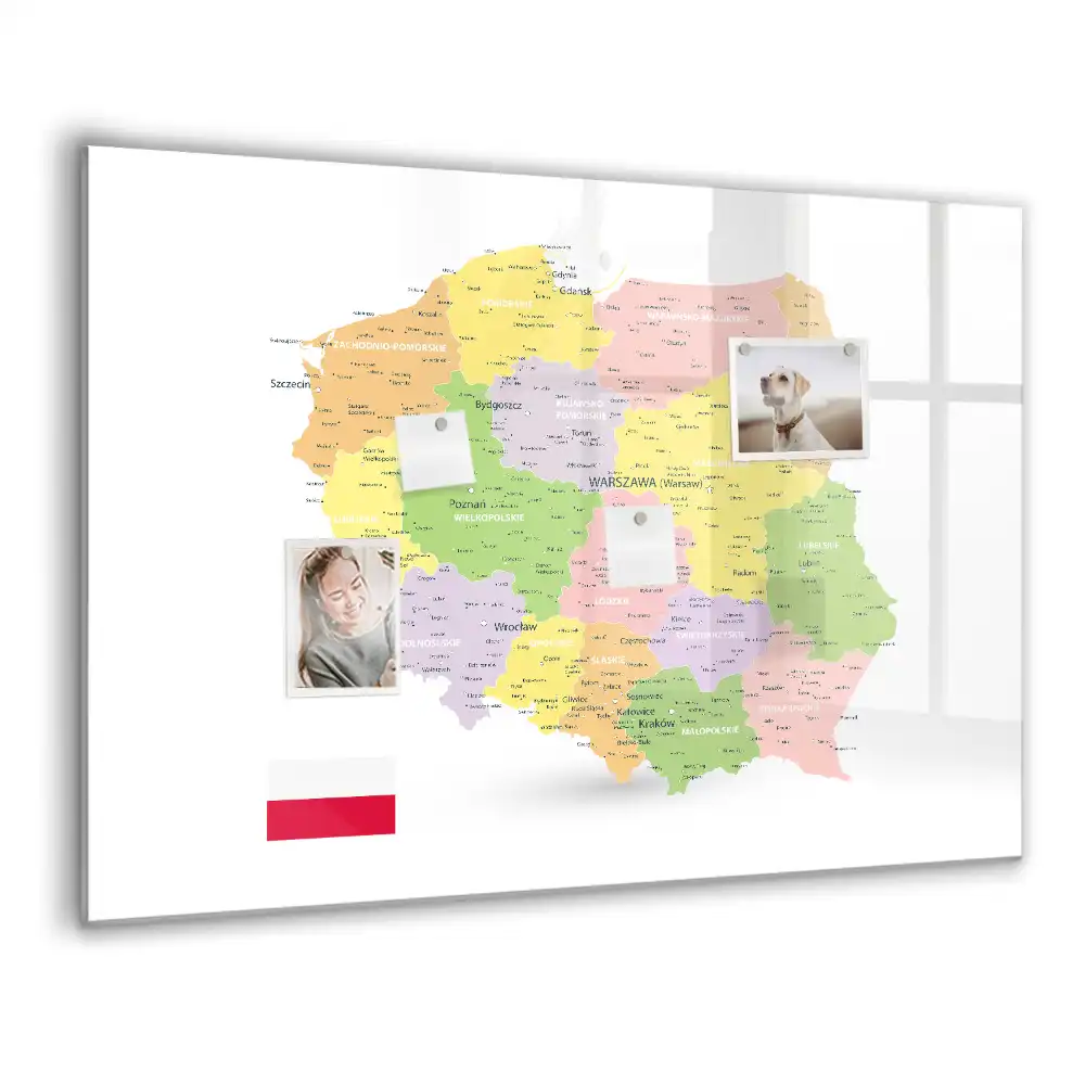 Magnetická kreslící tabule pro děti s geografickou mapou Polska